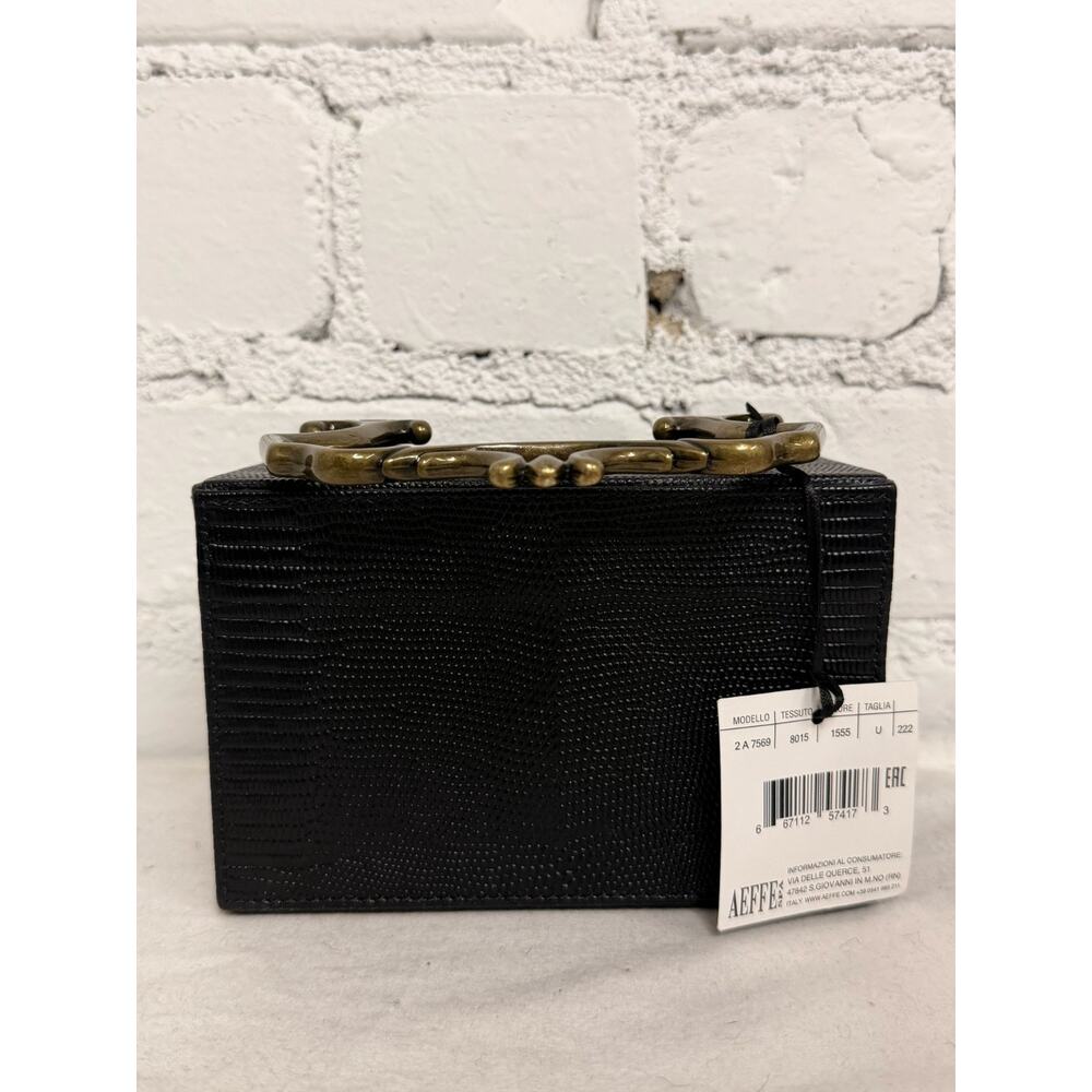 AW22 Moschino Couture Jeremy Scott Black Box Purse w/ Bronze Antique Hardware - Picture 13 of 15